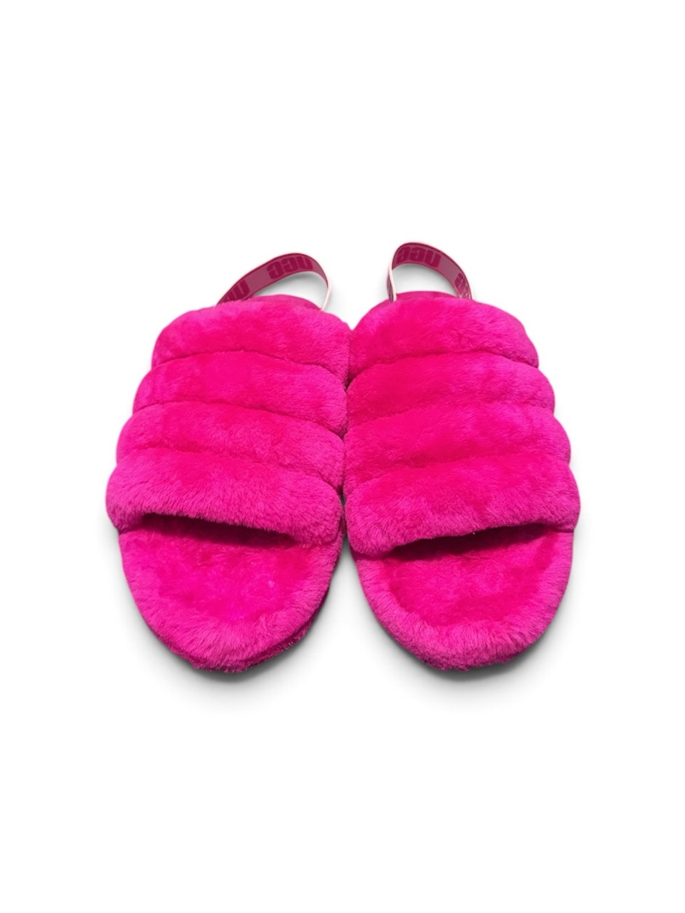UGG Hot Pink Fluff Slide Slippers- Size 6